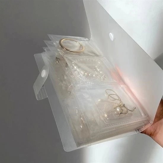 İpek Yıldızı® Albüm Şeklinde Aksesuar, Takı Saklama Poşetleri Kolye, Küpe, Bileklik Organizeri - 2