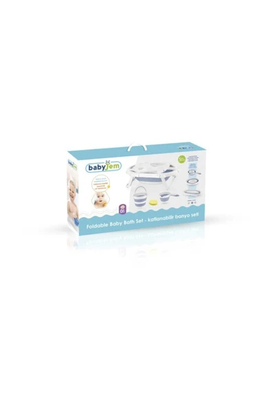 Babyjem Katlanır Banyo Seti - Mavi Fileli - 5