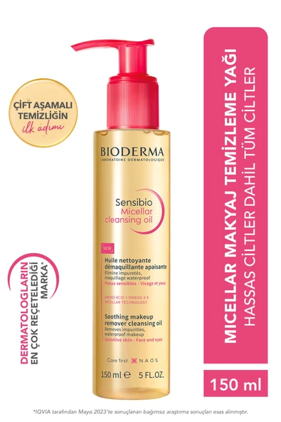 BIODERMA Sensibio Micellar Cleansing Oil Tüm Ciltler Yüz ve Göz Makyajı Çift Aşamalı Temizleme Yağı 150 ml ürün görseli
