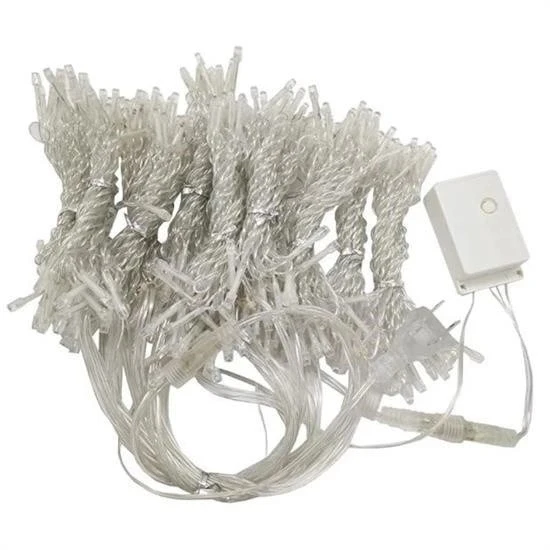 İpek Yıldızı® 8 Fonksiyonlu 200 Led 10 Saçak Şerit Led 2x2 Perde İp Led  (Gün Işığı) - Resim 6