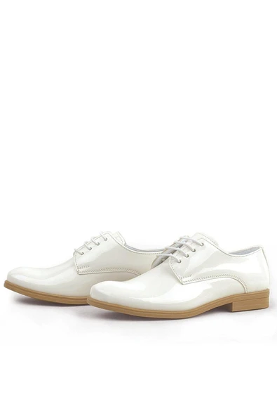 Rakerplus Krem Rugan Bağcıklı Oxford Çocuk Okul Ayakkabısı - 5