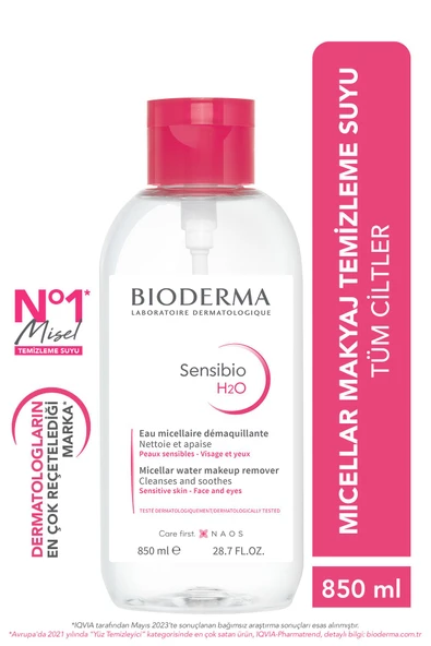 BIODERMA Sensibio H2o Micellar Makyaj Temizleme Suyu 850 ml Büyük Boy Hassas Ve Normal Ciltler 3701129801642 ürün görseli
