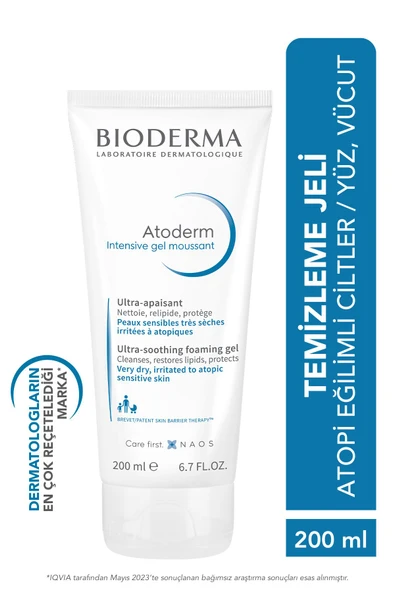 BIODERMA Atoderm Intensive Foaming Gel Çok Kuru Atopi Eğilimli Cilt Onarıcı Temizleme Jeli Niasinamid 200 ml ürün görseli