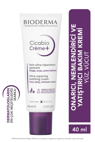 BIODERMA Cicabio Cream+ Cilt Bariyeri Onarıcı Nemlendirici Yatıştırıcı Tüm Ciltler için Yüz Vücut Krem 40 ml 3701129810095