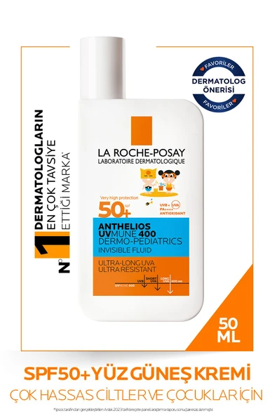 LA ROCHE POSAY Anthelios Dermo Pediatrics Uvmune 400 Invisible Fluid Yüz Güneş Kremi SPF50+ 50ML 3337875886307 ürün görseli