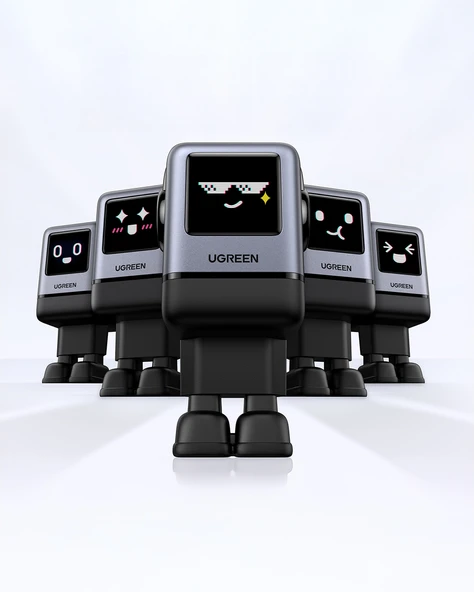 UGREEN Nexode Uno 100W Robot GaN Hızlı Şarj Cihazı 3xUSB-C, 1xUSB-A, Gri, 45515B - 3