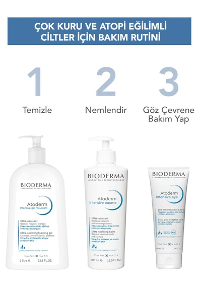 BIODERMA Atoderm Intensive Eye Kuru Atopi Eğilimli Göz Çevresi Kremi ve Temizleyici Hyalüronik Asit 100 ml 3701129801963 - Resim 4