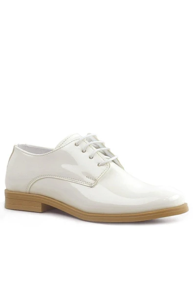 Rakerplus Krem Rugan Bağcıklı Oxford Çocuk Okul Ayakkabısı - 2