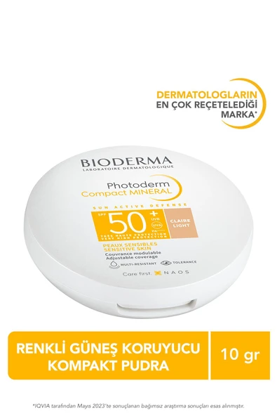 BIODERMA Photoderm Mineral Compact Light Spf50 Kapatıcı Etkili Güneş Koruyucu Kompakt Pudra 10 gr 3701129803790 ürün görseli