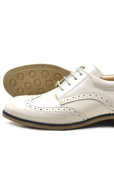 Rakerplus Bej Rugan Bağcıklı Klasik Erkek Çocuk Ayakkabı - Resim 6