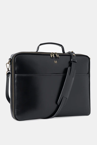 Boris Hakiki Deri Erkek 15,6" Tek Bölmeli Dizüstü Bilgisayar Çantası - Resim 3