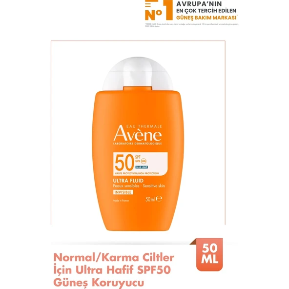 AVENE Ultra Fluid İnvisible Spf50 Güneş Kremi 50ml 3282770392654 ürün görseli