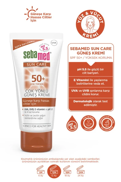 SEBAMED Sun Care UVA / UVB Filtresi ve E Vitamini Üçlü Yüksek Koruma Çok Yönlü Güneş Kremi 50 SPF 50 ml - Resim 3