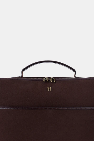 Boris Hakiki Deri Erkek 15,6" Tek Bölmeli Dizüstü Bilgisayar Çantası - Resim 10