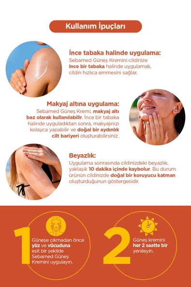 SEBAMED Sun Care UVA / UVB Filtresi ve E Vitamini Üçlü Yüksek Koruma Çok Yönlü Güneş Kremi 50 SPF 50 ml - Resim 8