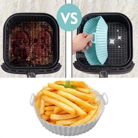 İpek Yıldızı® Renkli Isıya Dayanıklı Yıkanılabilir Silikon Fırın Ve Airfryer Yuvarlak Pişirme Matı 20 Cm - Resim 7