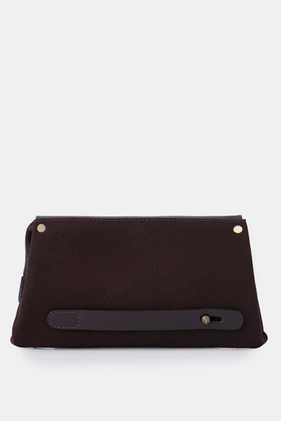 Connel Hakiki Deri Unisex Kapaklı Küçük El Çantası - Resim 9