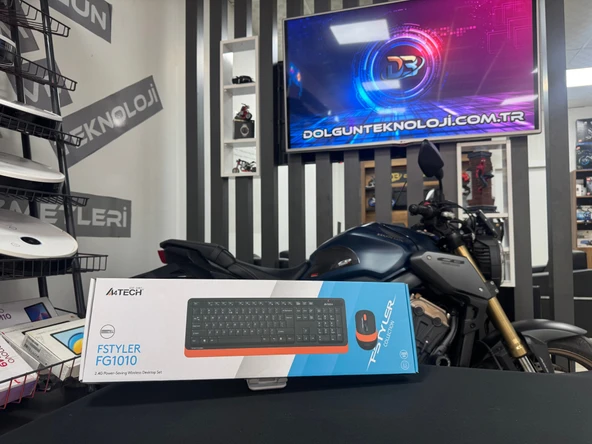 A4 Tech FG1010 Siyah-Turuncu Q Kablosuz Klavye Mouse Seti