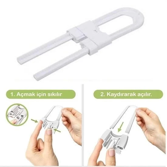 İpek Yıldızı® Bebek Çocuk Çekmece ve Dolap Koruma Raylı Güvenlik Sistemi Emniyet Kilidi - 2