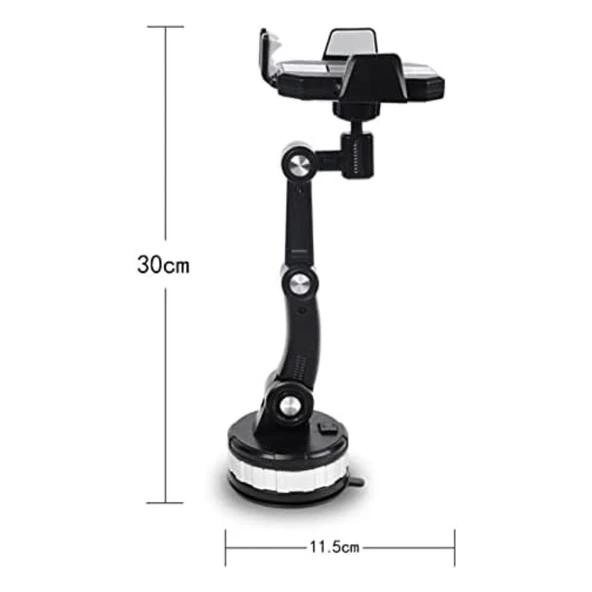 İpek Yıldızı® Jel Vantuzlu Cama Takılabilen Güçlü 360 Derece Dönebilen Ayarlanabilir Araç Içi Vantuzlu Telefon Tutucu - Resim 3