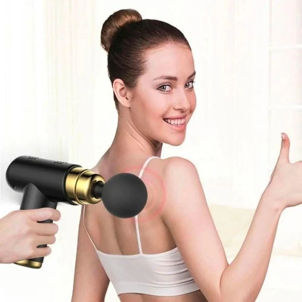 İpek Yıldızı® 4 Başlıklı USB Şarj Olabilen Masaj Tabancası ürün görseli