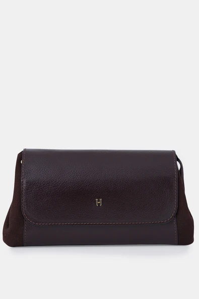 Connel Hakiki Deri Unisex Kapaklı Küçük El Çantası - Resim 8