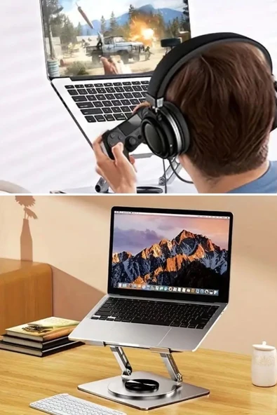 İpek Yıldızı® 360 Derece Dönebilen Hava Aldıran Laptop Standı - Resim 8
