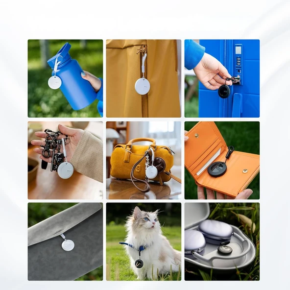 MiTag Duo akıllı takip cihazı, Apple ve Android Uyumlu Mfı Sertifikalı anahtar,bagaj,Beyaz - 4