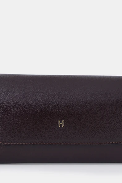 Connel Hakiki Deri Unisex Kapaklı Küçük El Çantası - Resim 7