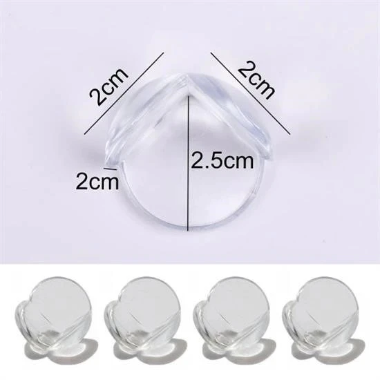 İpek Yıldızı® Bebek Çocuk Yumuşak ve Esnek Dairesel Şeffaf Yapışkanlı Güvenlik Köşe Koruyucu (4 Adet) - Resim 4