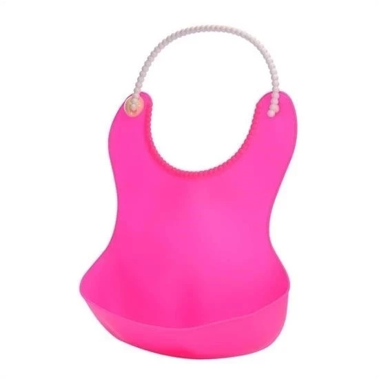 İpek Yıldızı® Çocuk Bebek Mama Önlüğü Dökülme Engelleyici Bükülebilir Pembe - Resim 3