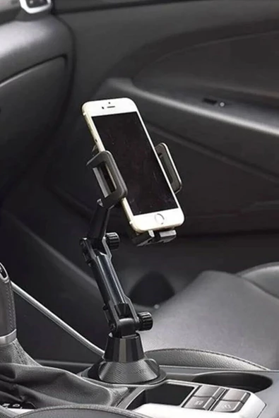İpek Yıldızı® Teleskopik Araç Bardak Yerine Giren Telefon Tutucu - 7