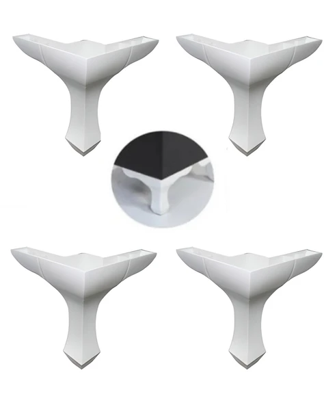 Mobilya Kanepe Baza Koltuk Çekyat Yükseltme Ayağı Plastik, Lükens Beyaz 14 Cm, 4 Adet ürün görseli