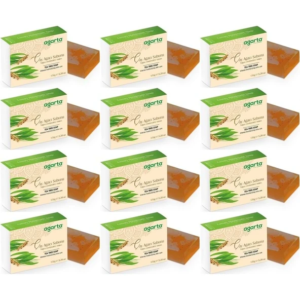 Agarta El Yapımı Doğal Sabun 150GR Çay Ağacı (12 Li Set)