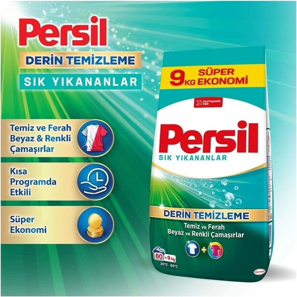 Persil Matik Toz Çamaşır Deterjanı 27KG Sık Yıkananlar Beyaz ve Renkliler İçin (3PK*9KG)(180 Yıkama) - Resim 4