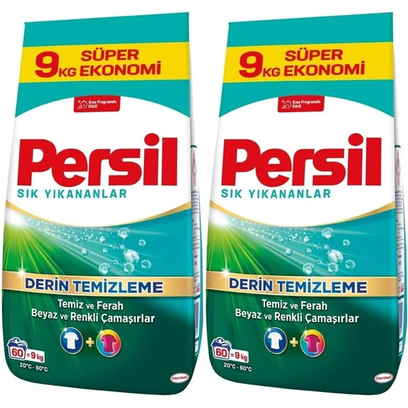 Persil Matik Toz Çamaşır Deterjanı 18KG Sık Yıkananlar Beyaz ve Renkliler İçin (2PK*9KG)(120 Yıkama) - 1