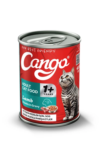 Cango Yetişkin Yaş Kedi Maması Kuzu Etli 415Gr 24Lü - 2