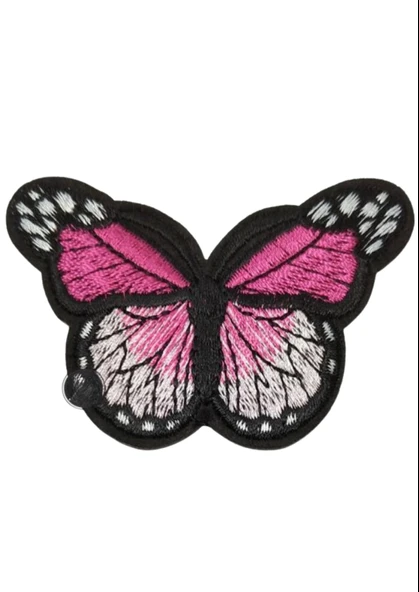 Aplike Ütü İle Yapışan Kelebek Pembe Arma 7x5 cm - 1