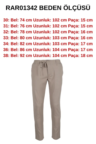 Erkek Jogger Pantolon Bel Bağcıklı Dar Kesim RAR01342 - 7