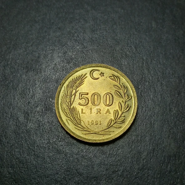 Escoines 3996368990425aae6b 1991 500 LİRA ÇİL %70 Bakır ve %30 Çinko Para - Resim 4