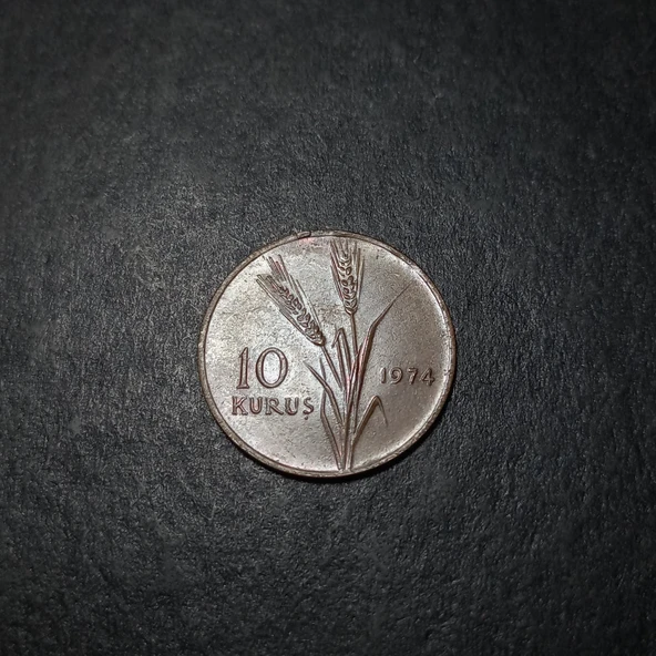 Escoines 3996368990195a62d7 1974 10KURUŞ ÇÇT+ %97 Bakır para - Resim 2