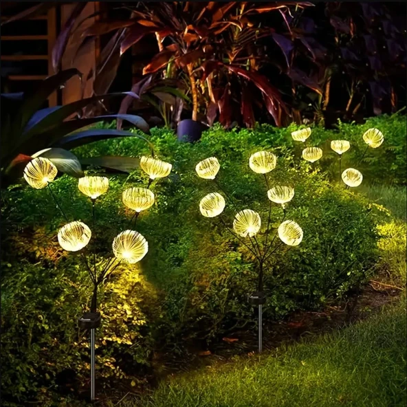SOLAR 6 TOP LED SARI RENK DENİZ ANASI LED BAHÇE AYDINLATMA SOLAR BAHÇE SÜSÜ SGE1004 - 3