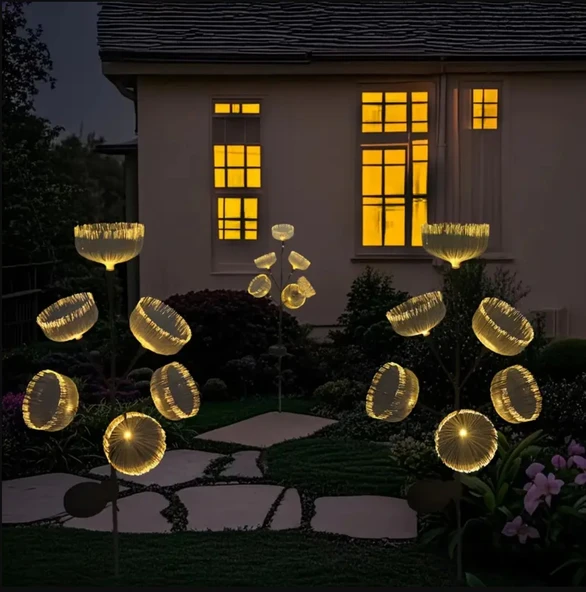 SOLAR 6 TOP LED SARI RENK DENİZ ANASI LED BAHÇE AYDINLATMA SOLAR BAHÇE SÜSÜ SGE1004 - 6