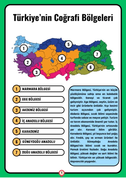 Türkiye’nin Coğrafi Bölgeleri Öğreten YAZ-SİL Kitabı - Resim 2