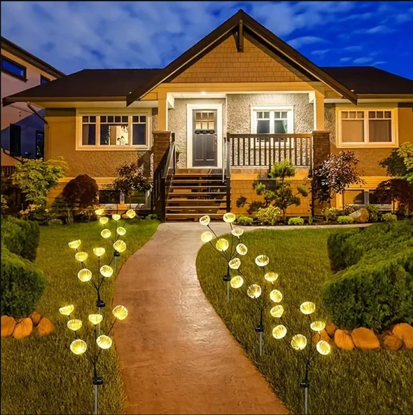 SOLAR 6 TOP LED SARI RENK DENİZ ANASI LED BAHÇE AYDINLATMA SOLAR BAHÇE SÜSÜ SGE1004 - 2