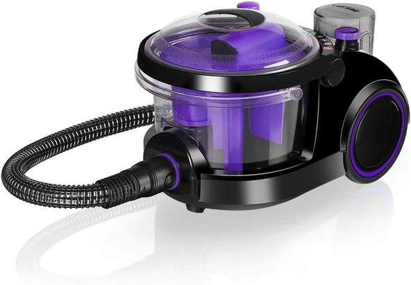 Arnica Bora ET11133 Su Filtreli Süpürge, 850W, HEPA 13 Filtre, Siyah-Mor - Resim 2