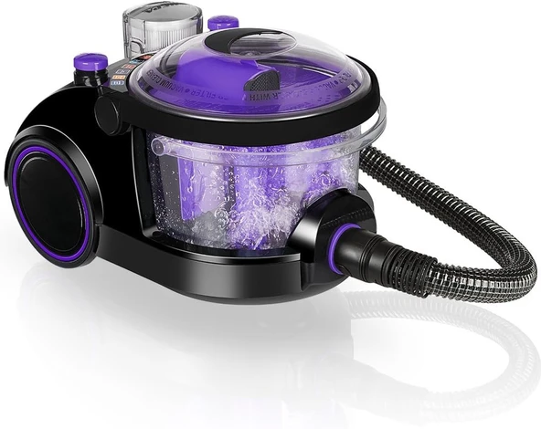 Arnica Bora ET11133 Su Filtreli Süpürge, 850W, HEPA 13 Filtre, Siyah-Mor - Resim 3
