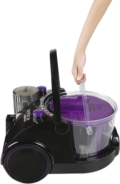 Arnica Bora ET11133 Su Filtreli Süpürge, 850W, HEPA 13 Filtre, Siyah-Mor - Resim 7