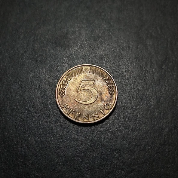 Escoines 39963689901fd6ff99 1950 Almanya 5 Pfennig çt Pirinç kaplamalı çelik para - Resim 5