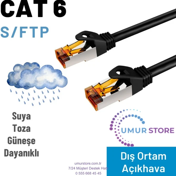 CAT6 Dış Ortam Açıkhava Ethernet Network Kablosu, 5 metre ürün görseli 1